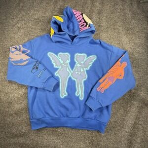 DRAKE FATD Blue Hoodie Size Medium Blue For All The Dogs Big As What Tour Merch
